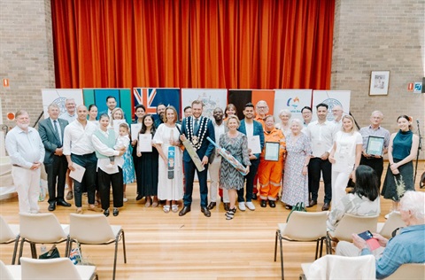 Group photo from Australia Day Awards and Citizenship Ceremony