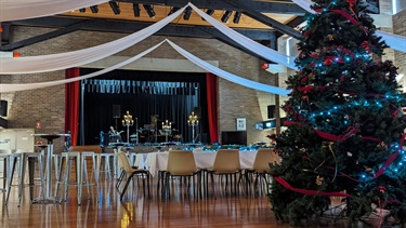 Town Hall setup for Christmas party