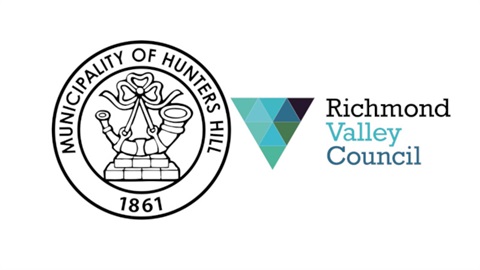 Hunters Hill Council and Richmond Valley Council logos side by side