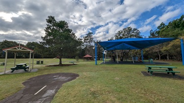 Buffalo Creek reserve playground and surrounding tables and seating