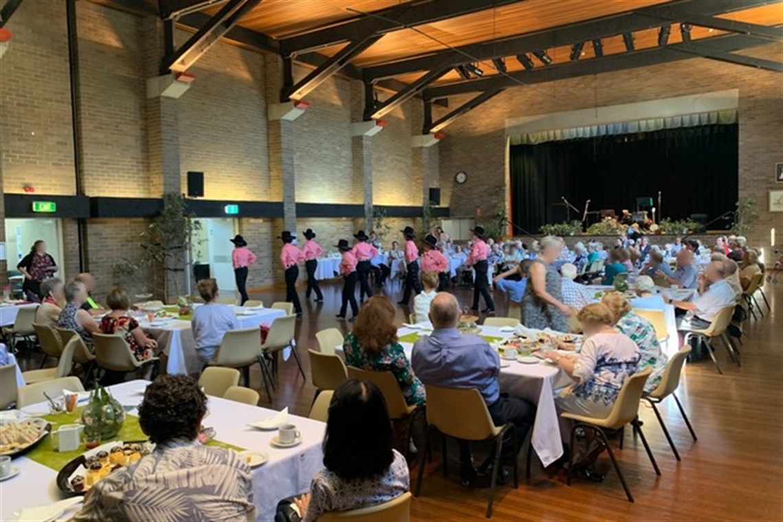 Hunters Hill Town Hall showing an event set up