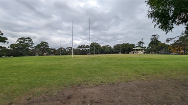Boronia Park South, showing the largest oval within the park, featuring a large grandstand in the background.